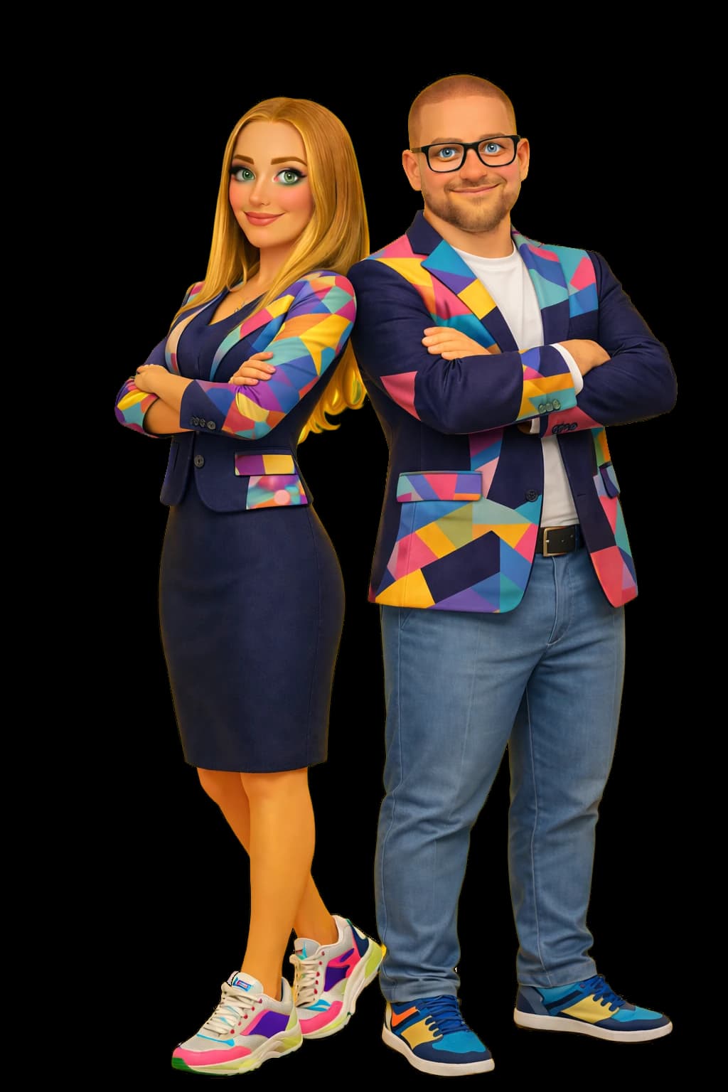 Johanna und Sascha als Pixar Charaktere